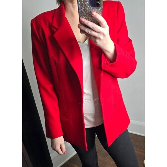 Vintage Classic Red Wool Blazer - Picture 5 of 16